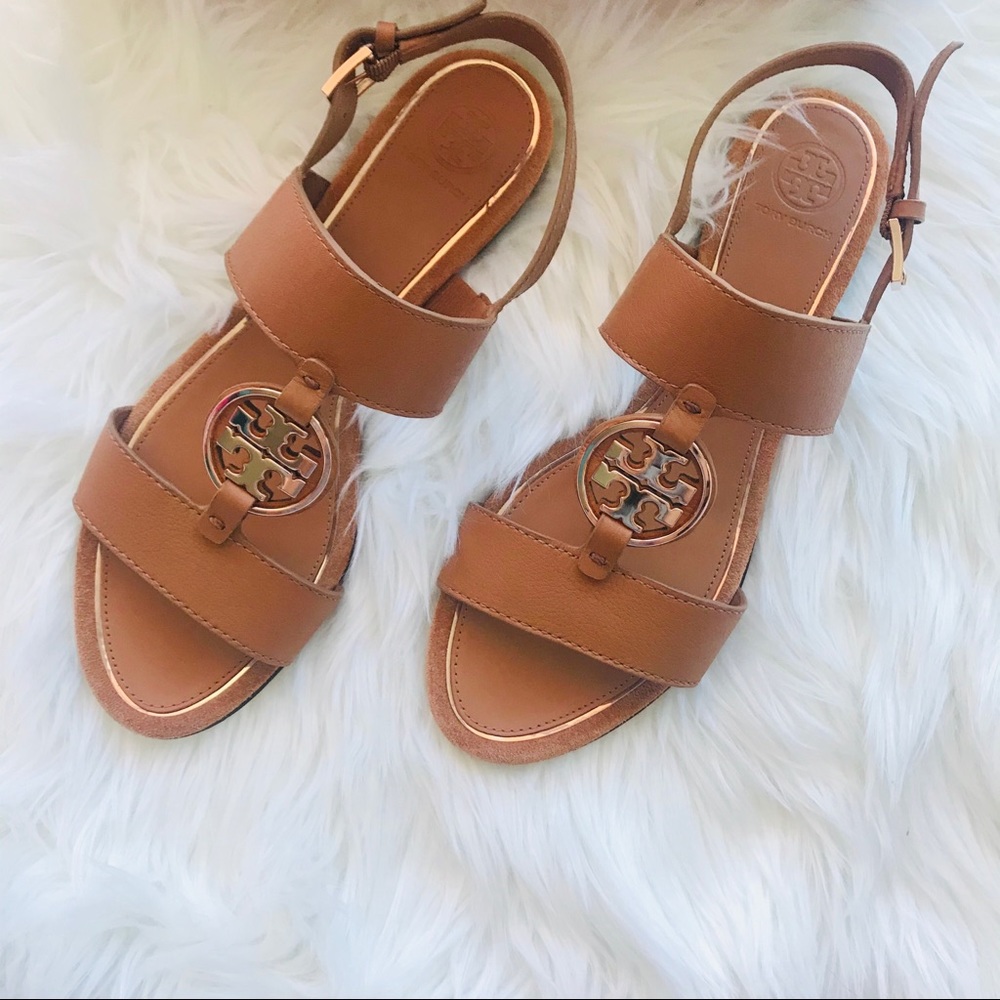 NEW TORY BURCH METAL MILLER LEATHER SANDALS - Picture 10 of 12